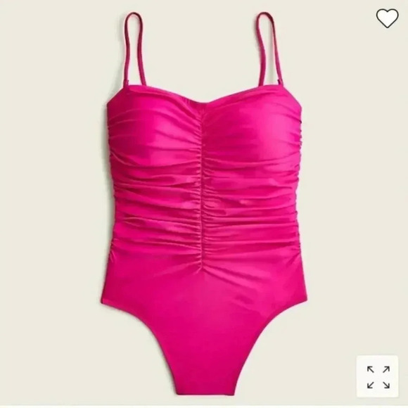 J Crew Plus Ruched sweetheart one piece Swimsuit Radiant Fuchsia Size 24 NWT - Picture 1 of 7